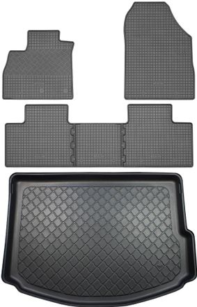 OEM Renault Scenic Iv Van (5 Puertas) Desde Diciembre De 2016. Juego: Alfombrillas De Goma Para Coche + Alfombrilla Para Maletero