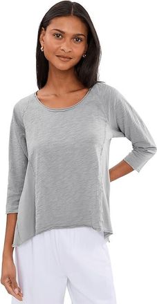 Mod-o-doc 3/4 Sleeve Scoop Neck T-Shirts Womens Clothing Heather Smoke : LG (US 12-14), Cotton