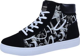 Generic Canvas High Tops Mens, Hightop Trainers Men Mens Extra Wide Fit Slip On Shoes Casual Loafers Gym Trainers Leisure Fashion Basketball Shoe Skate Shoes 