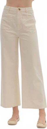 Entro Brooke Wide Leg Pants In Ecru