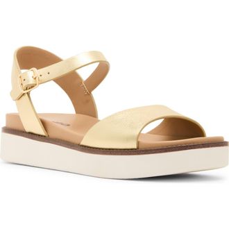 Blondo Rifkin Ankle Strap Sandal in Gold Leather at Nordstrom, Size 5.5