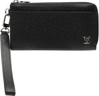 Louis Vuitton Black Noir Leather Long Wallet (Bi-Fold) (Pre-Owned)