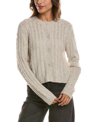 Fort&eacute; Cashmere Cable Crewneck 100% Cashmere Cardigan