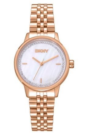 DKNY L 086 Bracelet Watch in White Rose Gold at Nordstrom