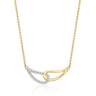 Ross-Simons Diamond Interlocking Loop Necklace in 18kt Gold Over Sterling