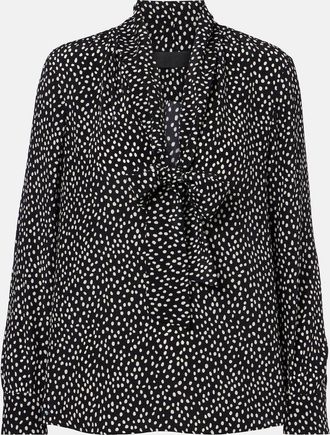 Nili Lotan Janese bow-detail polka-dot silk blouse