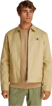 Tommy Jeans Herenjack met logo en doorlopende ritssluiting (Tan)