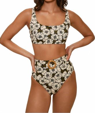 Hutch Conny Bikini Top In Black Olive Poppies