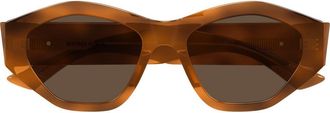 Bottega Veneta 53mm Geometric Sunglasses in Havana at Nordstrom