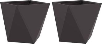 vidaXL Jardinera 2 Pcs Negro 50 X 50 X 50 Cm Acero Vidaxl