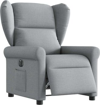 vidaXL Sill&oacute;n Reclinable El&eacute;ctrico Tela Gris Claro Vidaxl