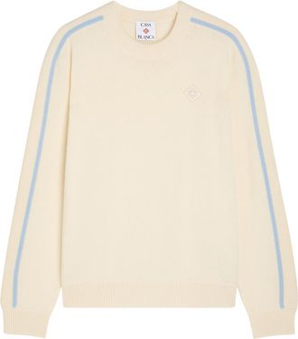 Casablanca Casablanca Crew-neck Wool and Cashmere-blend Jumper - Cream - XL
