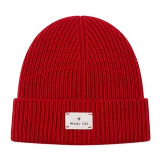 Manuel Ritz Ribbed Knit Hat - male - Manuel Ritz - Accessories - Red - ONE SIZE - Accessories