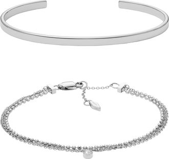 Fossil Womens Arm Party Stainless Steel Bracelet Gift Set