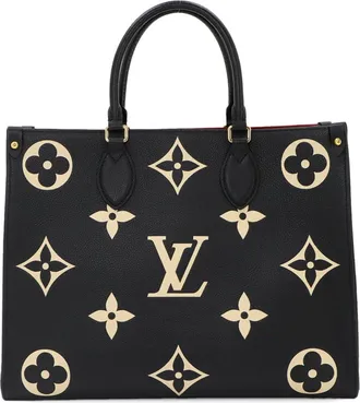 Louis Vuitton Beige Bicolor Black Monogram Monogram Empreinte Handbag Tote Bag (Pre-Owned)