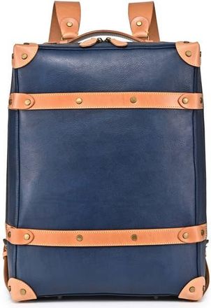 OLD TREND Speedwell Small Leather Trunk Backpack in Navy at Nordstrom