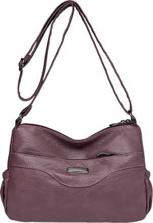 Generic Stylish Women Shoulder Bag Design Spacious Main Compartment Secure Zipper Closure Everyday Versatile Messenger Purse (Purple, One Size)