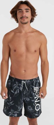 O'Neill Badeshorts ONEILL MIX & MATCH CALI FLORAL 16 SWIM SHORTS, Herren, Gr. M, N-Gr, schwarz, Microfaser, Polyester, gemustert, Badehosen Badeshorts, mit Lo