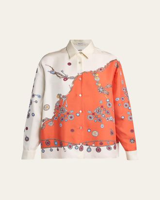 Versace Printed Silk Twill Shirt