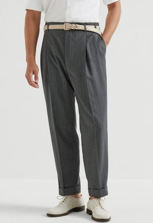 Brunello Cucinelli Virgin wool trousers in Dark Grey at Nordstrom, Size 48 It