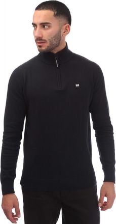 Weekend Offender Heren Paraguay Sweatshirt met Kwart Ritssluiting (Marine)