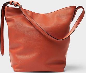 Simons Womens Supple pebbled faux leather hobo bag
