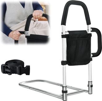 OEM Cama Con Ayuda Para Levantarse, Asideros Para Personas Mayores Con Bolsa De Almacenamiento Y 2 Pasamanos, Barandillas De Cama Antica&iacute;das Para Adultos 