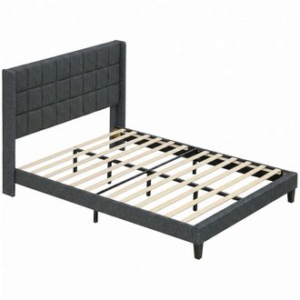HOMCOM Estructura de cama 142x197x110 cm gris