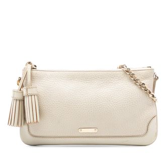 Burberry Tweedekans Leren Franje Schoudertas met Ketting