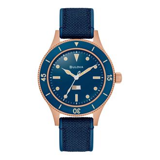 Bulova Mil-Schepen Brons 150 Jaar Jubileum Sp. Ed. - Dames - Horloges - Blauw - ONE Size - Nylon - Accessoires