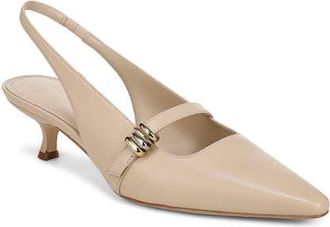 Vince Sonya Kitten Heel Pointed Toe Slingback Sandal in Birch Sand at Nordstrom, Size 7.5