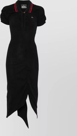 Vivienne Westwood cotton v-neck asymmetric ruffled midi dress