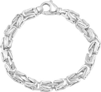 Pompeii3 Mens 14k Gold (84gram) or Platinum (157gram) 8mm Link Byzantine Bracelet 8.5