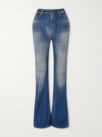 Acne Studios Jeans Svasati A Vita Alta Effetto Consumato - Blu