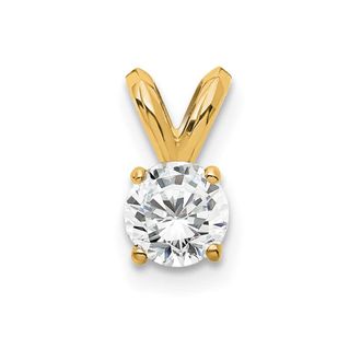 Diamond2Deal 14k Gold 1/4 Ct Lab Grown Diamond Round Solitaire Pendant