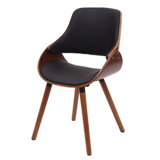 Hhg Hhg - Silla De Comedor 563, Silla De Cocina, Dise&ntilde;o Retro, Polipiel Negra