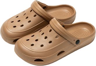 Generic Hole Shoes Ladies Wear Slippers Summer Home Shoes Couple Eva Slippers(Coffee,36-37)