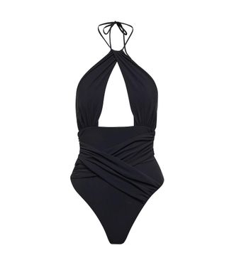 Nensi Dojaka Cutout ruched halterneck swimsuit