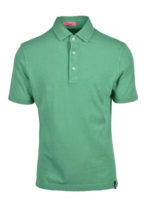 Drumohr Green Knitted Cotton Polo