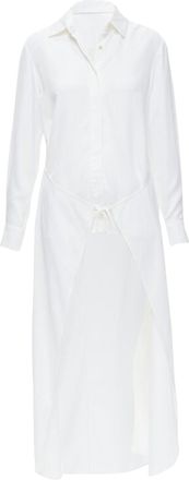 Rosetta Getty viscose long sleeve high low train hem shirt top
