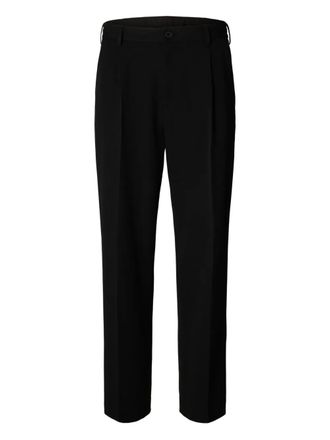 Selected pleated trousers - men - Viscose/Recycled Polyester/Elastane - M - Black