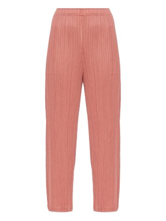 Pleats Please Issey Miyake pleated seam-pocket trousers - Roze