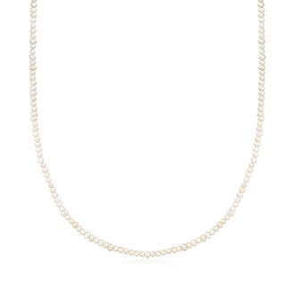 Ross-Simons 3-4mm Cultured Pearl Bead Necklace With 18kt Gold Over Sterling