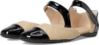 French Sole Laredo Womens Flat Shoes Beige/Black : 9.5 M, Leather