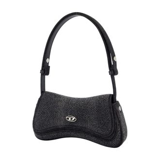 Diesel Womens Textured Cotton Shoulder Bag Black