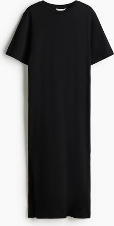 H&M Langes T-Shirt-Kleid - Schwarz