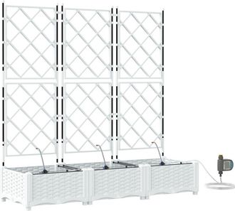 vidaXL Jardineras Blanco 120 X 40 X 126 Cm Acero Vidaxl