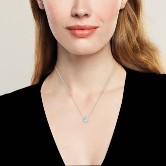 MAX + STONE 925 Sterling Silver 4mm Gemstone Earrings and 6mm Pendant set