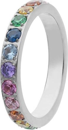 Qudo Womens Spacer Eternity Ring In Silver Multi
