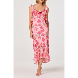 ASTR the Label Nissa Floral High-Low Dress in Pink Floral at Nordstrom, Size Medium